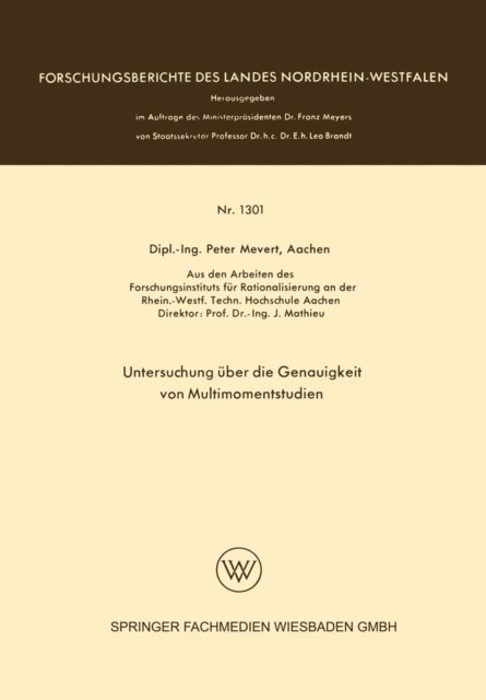 Peter Mevert - Untersuchung über die Genauigkeit von Multimomentstudien, E-bok. Tillgänglighet: Lägg i varukorg