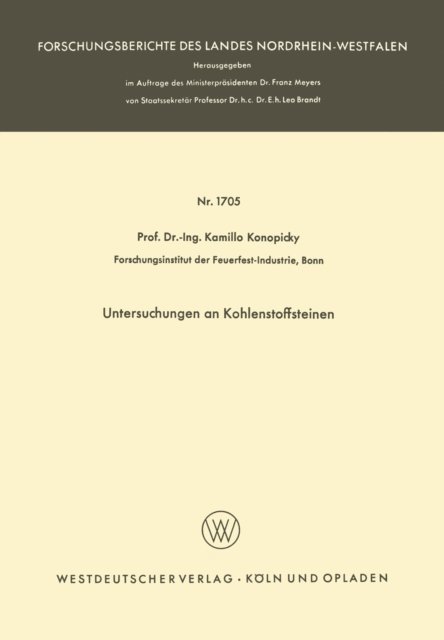 Kamillo Konopicky - Untersuchungen an Kohlenstoffsteinen, E-bok