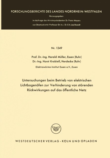 Harald Muller - Untersuchungen beim Betrieb von elektrischen Lichtbogenöfen zur Verhinderung von störenden Rückwirkungen auf das öffentliche Netz, E-bok