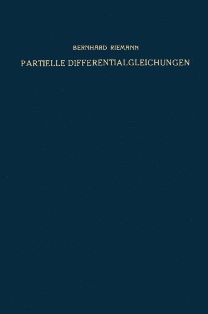 Bernhard Riemann - Partielle Differentialgleichungen und ihre Anwendungen auf physikalische Fragen, E-bok