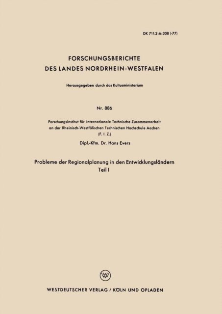 Hans Evers - Probleme der Regionalplanung in den Entwicklungsländern, E-bok