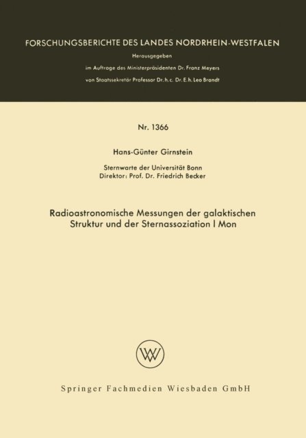 Hans-Gunter Girnstein - Radioastronomische Messungen der galaktischen Struktur und der Sternassoziation I Mon, E-bok