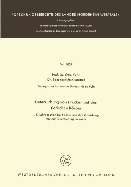 Otto Kuhn - Untersuchungen von Drucken auf den tierischen Körper, E-bok
