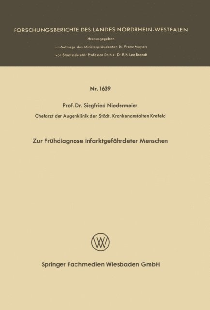 Siegfried Niedermeier - Zur Frühdiagnose infarktgefährdeter Menschen, E-bok
