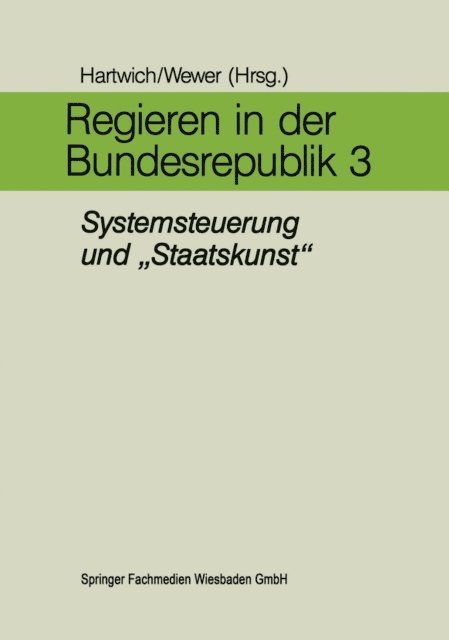 Gottrik Wewer, Hans-Herman Hartwich - Regieren in der Bundesrepublik III, E-bok