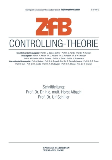 Ulf Schiller, Horst Albach - Controlling-Theorie, E-bok