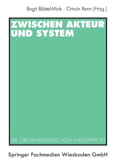 Ortwin Renn, Birgit Blattel-Mink - Zwischen Akteur und System, E-bok