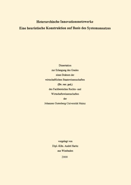 Andre Haritz - Innovationsnetzwerke, E-bok