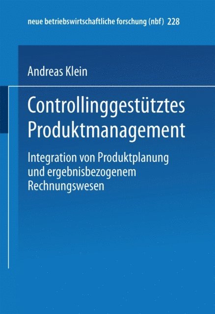 Andreas Klein - Controllinggestütztes Produktmanagement, E-bok