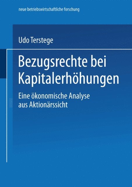 Udo Terstege - Bezugsrechte bei Kapitalerhöhungen, E-bok
