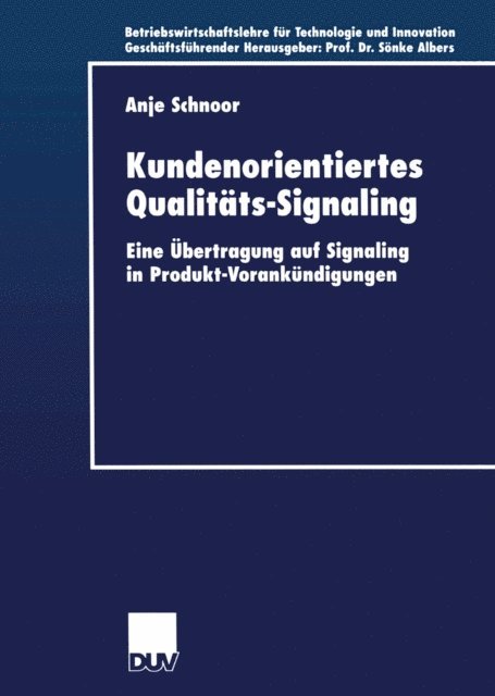 Anje Schnoor - Kundenorientiertes Qualitäts-Signaling, E-bok