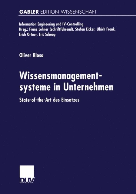 Oliver Klosa - Wissensmanagementsysteme in Unternehmen, E-bok
