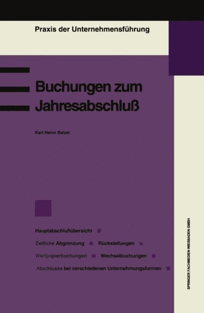 Karlheinz Balzer - Buchungen zum Jahresabschluß, E-bok