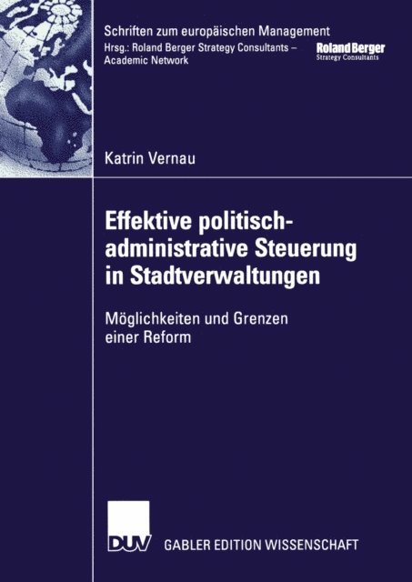 Katrin Vernau - Effektive politisch-administrative Steuerung in Stadtverwaltungen, E-bok