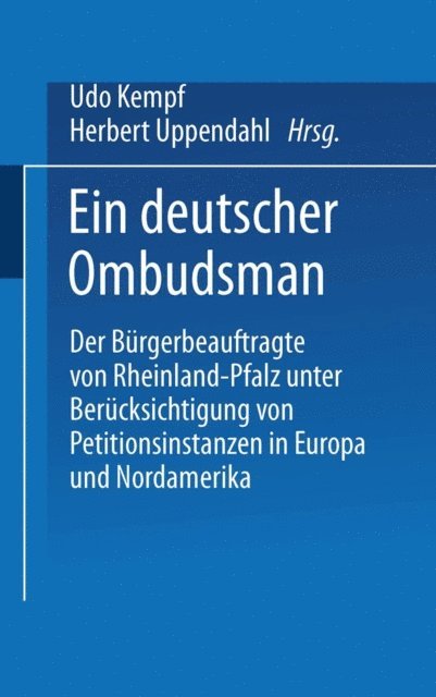 Herbert Uppendahl, Udo Kempf - Ein deutscher Ombudsman, E-bok