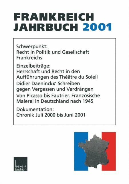 Henrik Uterwerde, Robert Pitch, Ingo Kolboom, Adolf Kimmel, Mariluise Christadler, Hans Manfred Bock, Wolfgang Asholt - Frankreich-Jahrbuch 2001, E-bok