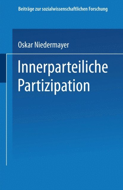 Oskar Niedermayer - Innerparteiliche Partizipation, E-bok