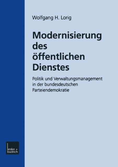 Wolfgang H. Lorig - Modernisierung des Öffentlichen Dienstes, E-bok