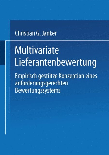 Christian G. Janker - Multivariate Lieferantenbewertung, E-bok