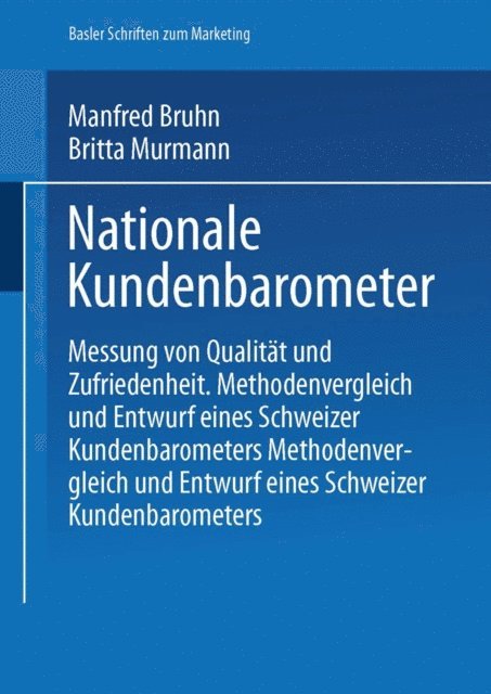 Britta Murmann, Manfred Bruhn - Nationale Kundenbarometer, E-bok
