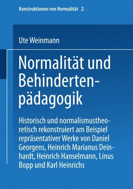 Ute Weinmann - Normalität und Behindertenpädagogik, E-bok