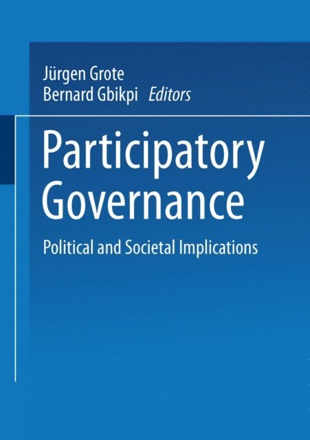 Bernard Gbikpi, Jurgen Grote - Participatory Governance, E-bok