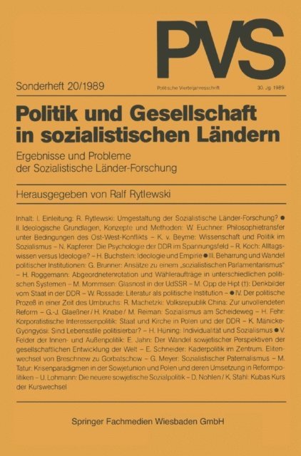 Ralf Rytlewski - Politik und Gesellschaft in sozialistischen Ländern, E-bok