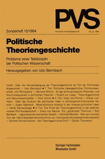 Udo Bermbach - Politische Theoriengeschichte, E-bok