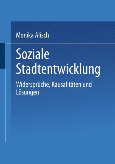 Monika Alisch - Soziale Stadtentwicklung, E-bok