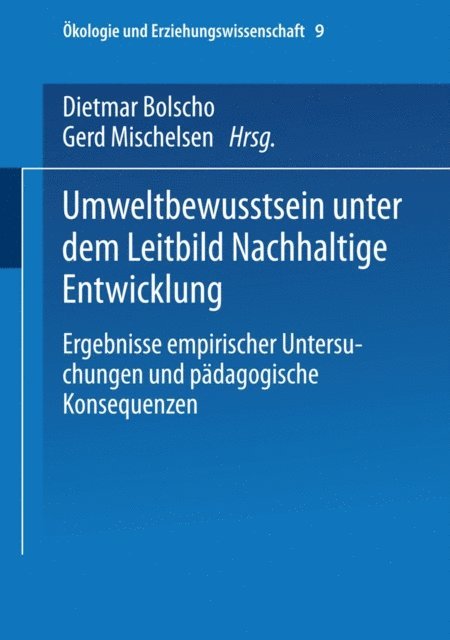 Gerd Michelsen, Dietmar Bolscho - Umweltbewusstsein unter dem Leitbild Nachhaltige Entwicklung, E-bok