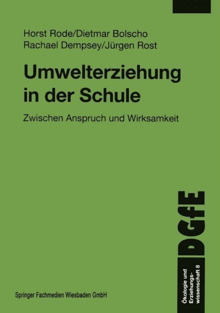 Jurgen Rost, Rachael Dempsey, Dietmar Bolscho, Horst Rode - Umwelterziehung in der Schule, E-bok
