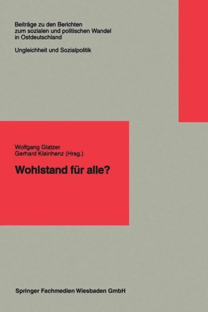 Wolfgang Glatzer - Wohlstand für alle?, E-bok