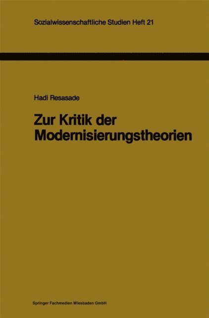 Hadi Resasade - Zur Kritik der Modernisierungstheorien, E-bok