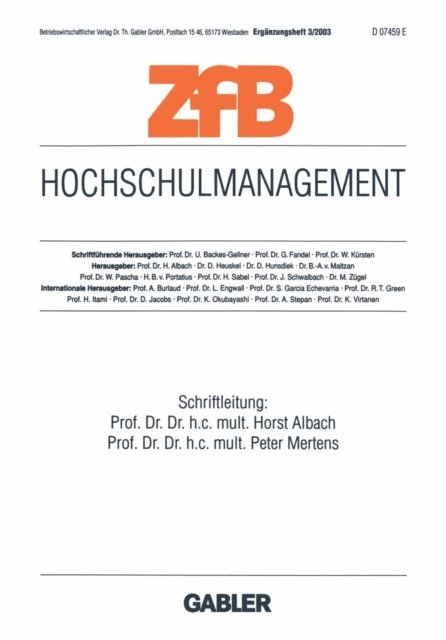 Peter Mertens, Horst Albach - Hochschulmanagement, E-bok