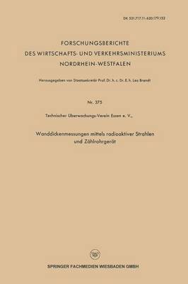 Leo Brandt - Wanddickenmessungen Mittels Radioaktiver Strahlen Und Zählrohrgerät, Häftad. Tillgänglighet: Lägg i varukorg