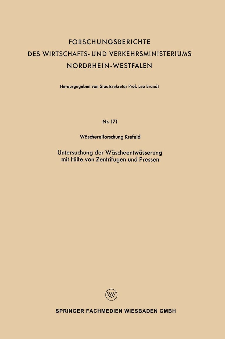 Leo Brandt - Untersuchung der Wäscheentwässerung mit Hilfe von Zentrifugen und Pressen, Häftad. Tillgänglighet: Lägg i varukorg