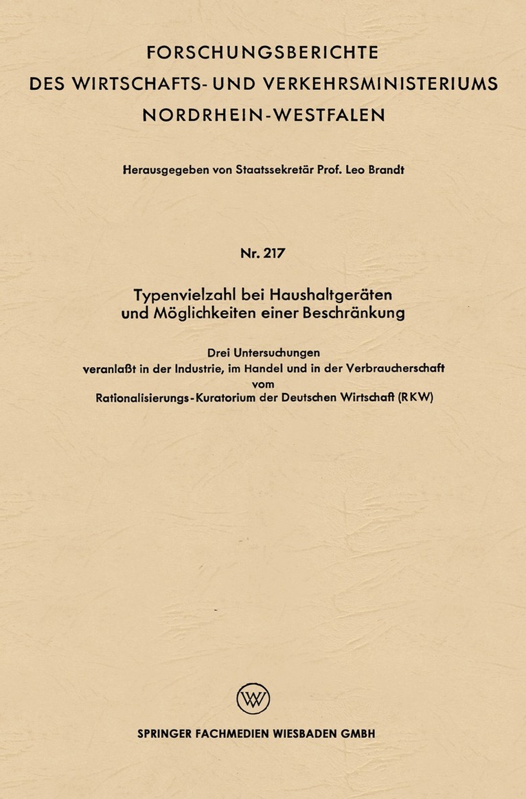 Leo Brandt - Typenvielzahl bei Haushaltgeräten und Möglichkeiten einer Beschränkung, Häftad. Tillgänglighet: Lägg i varukorg