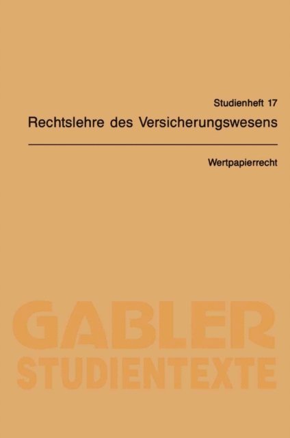 Karl Sieg - Wertpapierrecht, E-bok