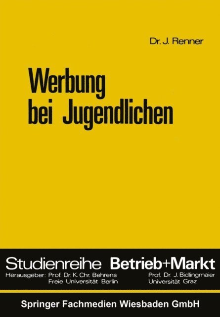 Johannes Renner - Werbung bei Jugendlichen, E-bok
