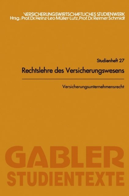 Reimer Schmidt - Versicherungsunternehmensrecht, E-bok