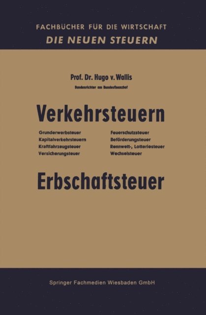 Hugo von Wallis - Verkehrsteuern, E-bok