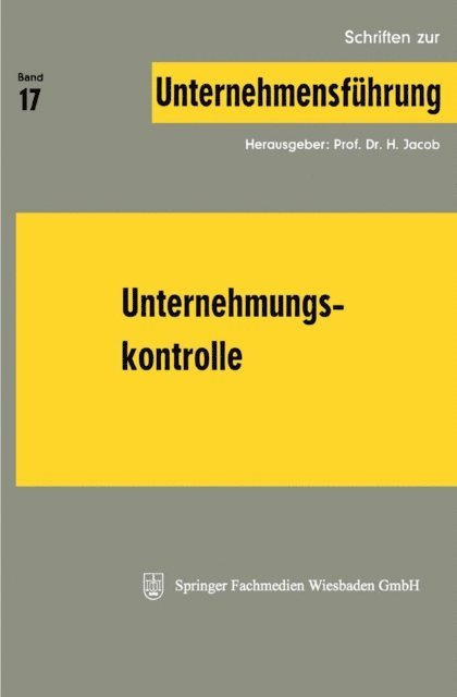 H. Jacob - Unternehmungskontrolle, E-bok
