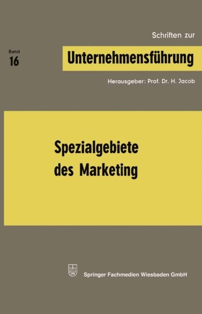 Prof. Dr. H. Jacob - Spezialgebiete des Marketing, E-bok