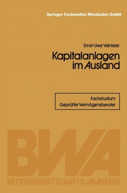 Ernst-Uwe Winteler - Kapitalanlagen im Ausland, E-bok