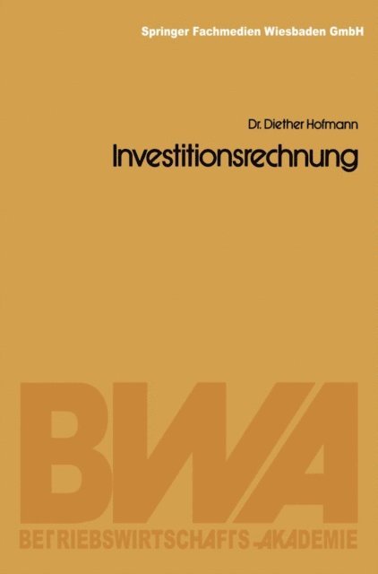 Diether Hofmann - Investitionsrechnung, E-bok