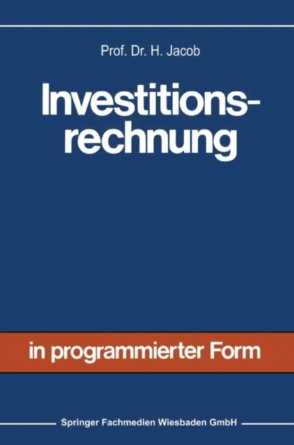 Herbert Jacob - Investitionsrechnung, E-bok