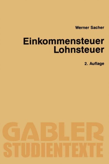 Werner Sacher - Einkommensteuer / Lohnsteuer, E-bok