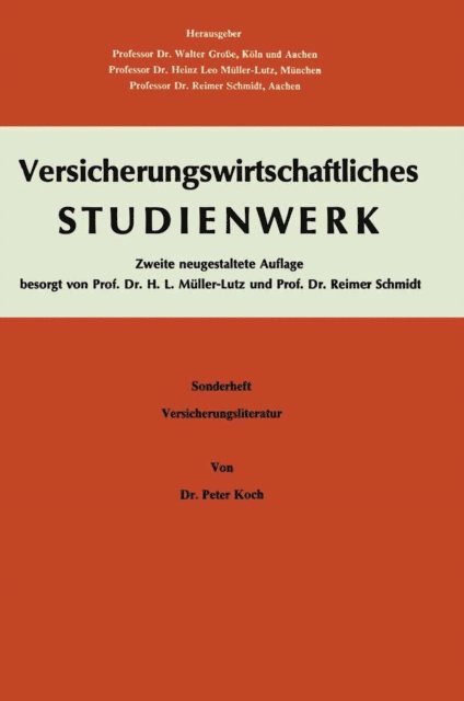 Peter Koch - Einführung in das Versicherungs-Schrifttum, E-bok