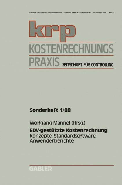 Wolfgang Mannel - EDV-gestützte Kostenrechnung, E-bok