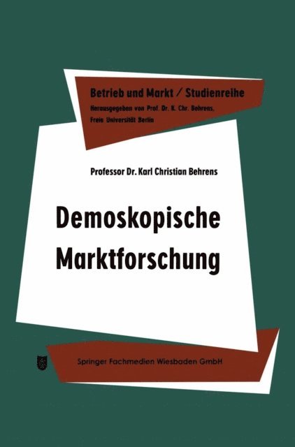 Karl Christian Behrens - Demoskopische Marktforschung, E-bok